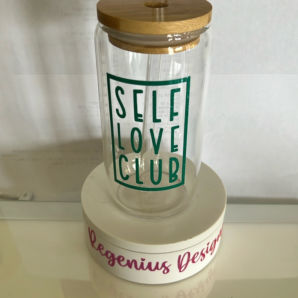 Glass coke can cup for iced coffee or cute drinks